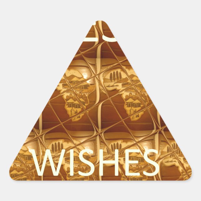 Best Wishes from Africa: A Golden Continent Triangle Sticker (Front)