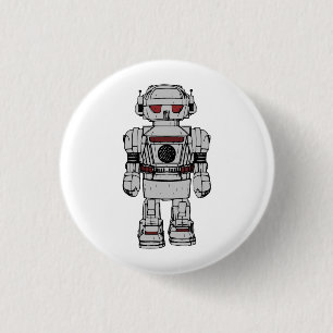 Best Wishes From Atomic Powered Toy Robot 3 Cm Round Badge