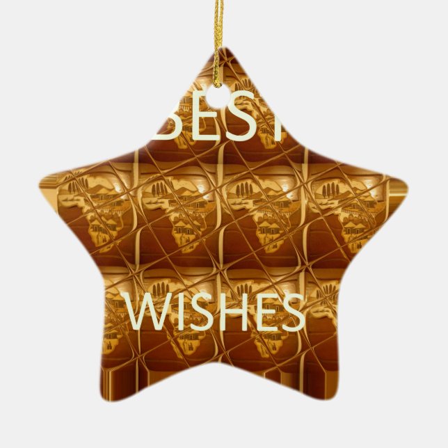 Best Wishes From Lovely Africa African Culture art Ceramic Tree Decoration (Front)