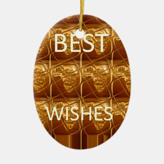 Best Wishes From Lovely Africa African Culture art Ceramic Tree Decoration (Front)