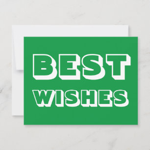 Best Wishes, Good Luck, green white Card