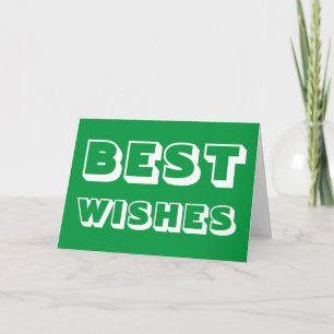 Best Wishes, Good Luck, green white Holiday Card