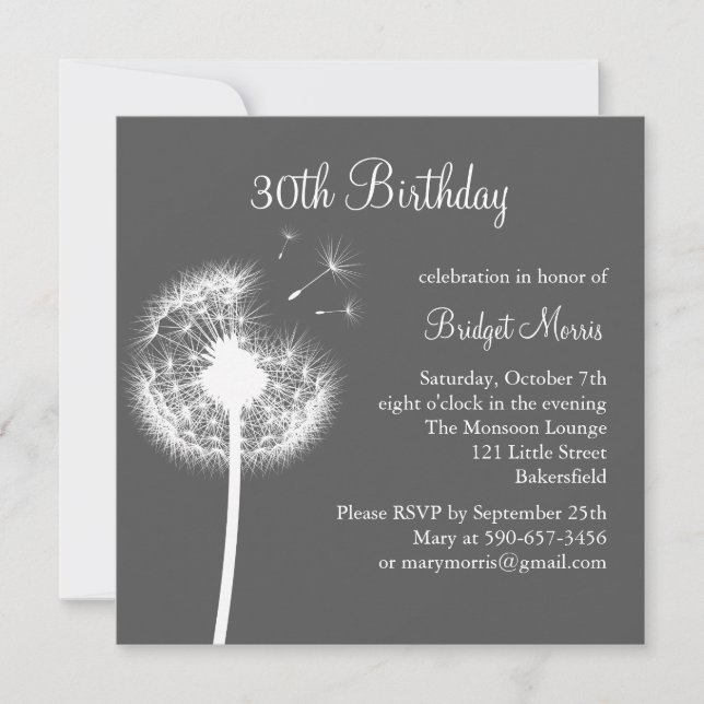 Best Wishes! (grey) Invitation (Front)