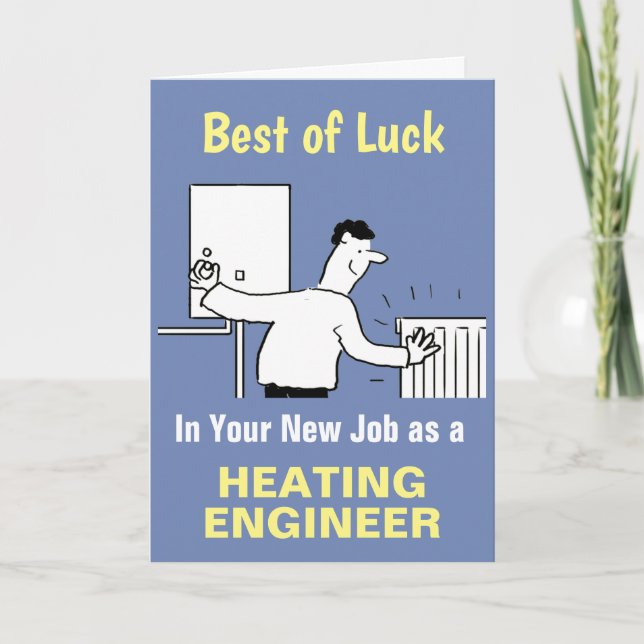 Best Wishes in Your New Job as a Heating Engineer Card (Front)