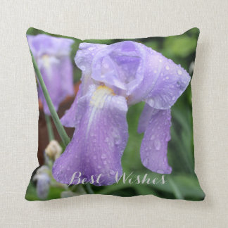 Best Wishes. Iris. Text. Cushion