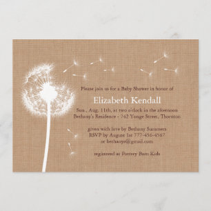 Best Wishes Medium Burlap Baby Shower Invitation