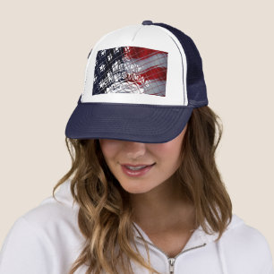 Best Wishes Merry Christmas United States Flag Art Trucker Hat