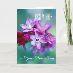 Best wishes, name day card spring flowers