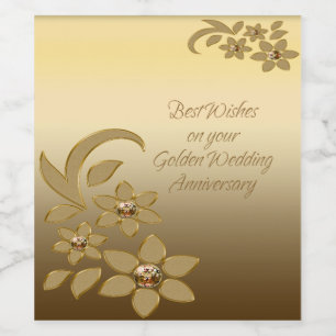 Best Wishes On Your Golden Anniversary Wine Label