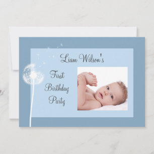 Best Wishes! Photo Birthday Party Invite(blue) Invitation