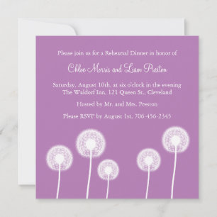 Best Wishes! Rehearsal Dinner Invitation (purple)