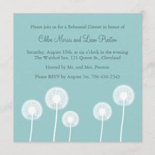 Best Wishes! Rehearsal Dinner Invite (turquoise)