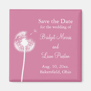 Best Wishes! Save the Date (fuchsia) Magnet