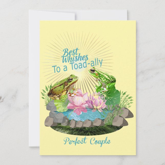 Best wishes to a toad-ally perfect couple holiday card (Front)