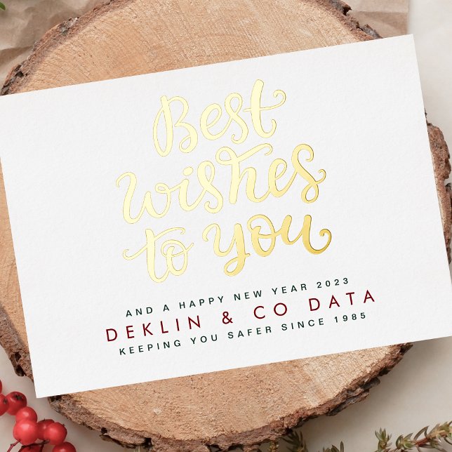 Best Wishes to you Happy New Year 2026 Gold Modern Foil Holiday Card (Creator Uploaded)