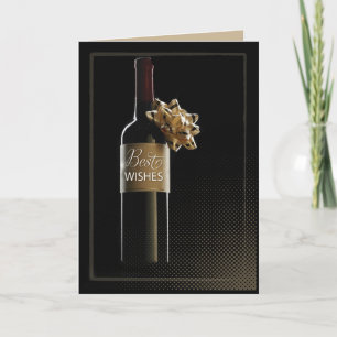 Best Wishes Wedding Congratulations Wine Bottle Card