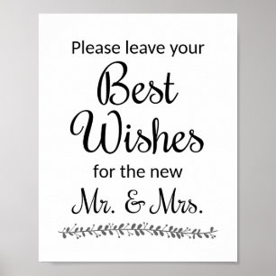 Best Wishes Wedding Guest Book Sign - Rochester