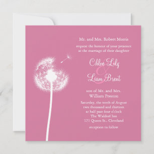 Best Wishes! Wedding Invitation (fuchsia)