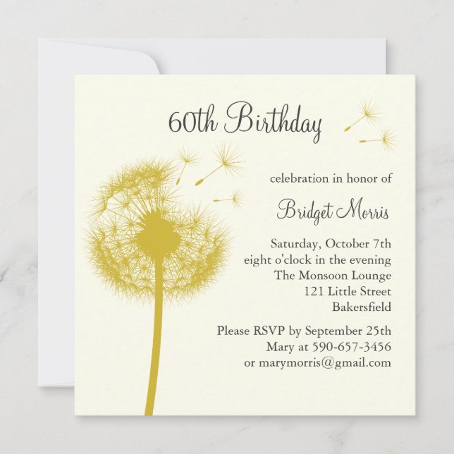 Best Wishes! yellow Invitation (Front)