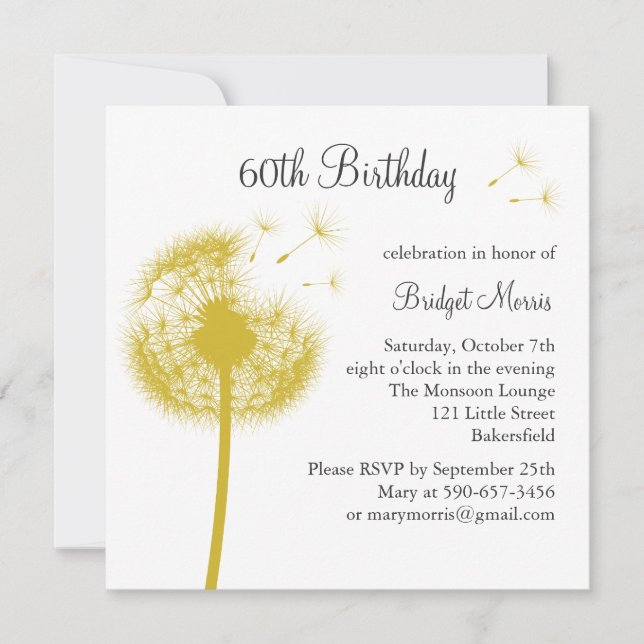 Best Wishes! yellow Invitation (Front)