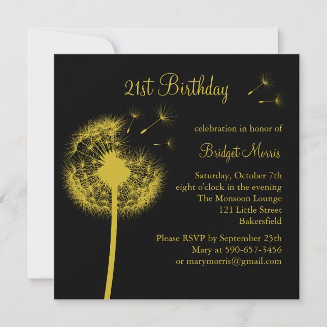 Best Wishes! yellow Invitation (Front)