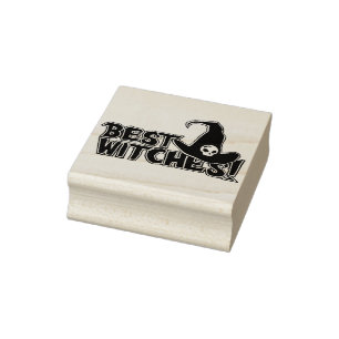 Best Witches Halloween Pun Greeting Wood Art Stamp