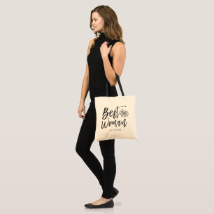 Best Woman Script Writing Style Wedding Tote Bag