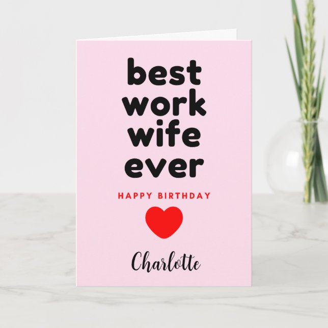 Best Work Wife Happy Birthday Card (Front)
