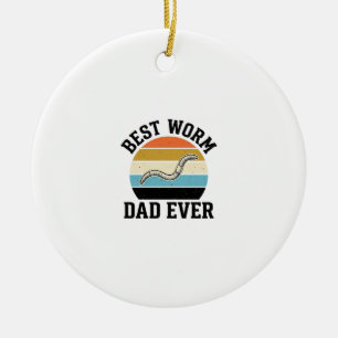 Best Worm Dad Ever Vintage Worm Shirt Design_1 Ceramic Tree Decoration