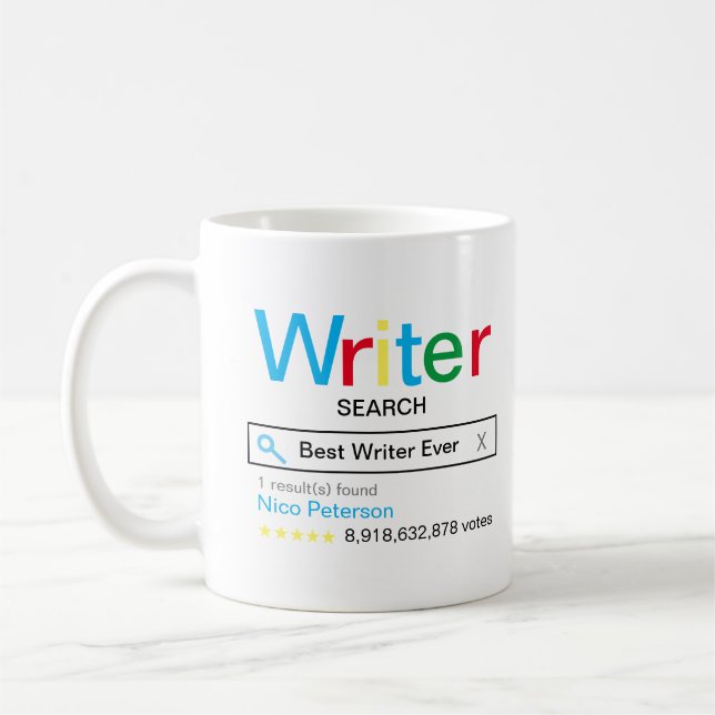 Best Writer Ever Search engine Result With name Coffee Mug (Left)