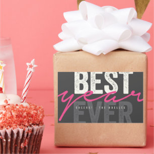 Best Year Ever Handwriting Script Modern Holiday Rectangular Sticker