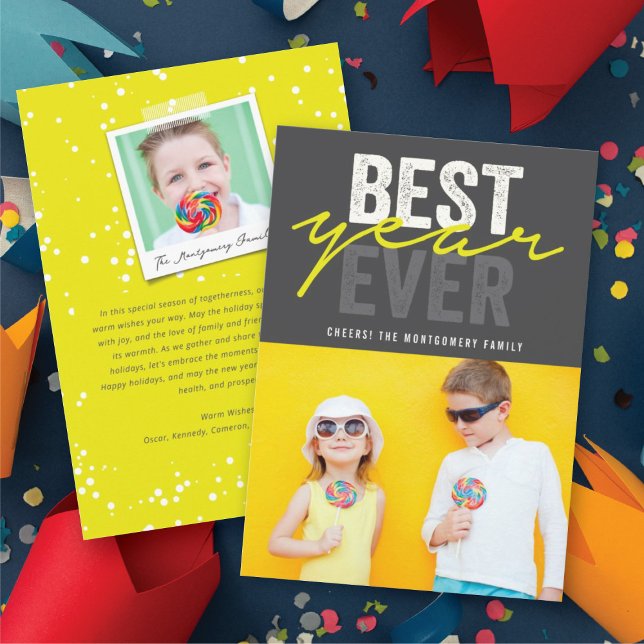 Best Year Ever Handwriting Script Modern Photo Holiday Card (Best Year Ever Handwriting Script Modern Photo Holiday Card @ fat_fa_tin)