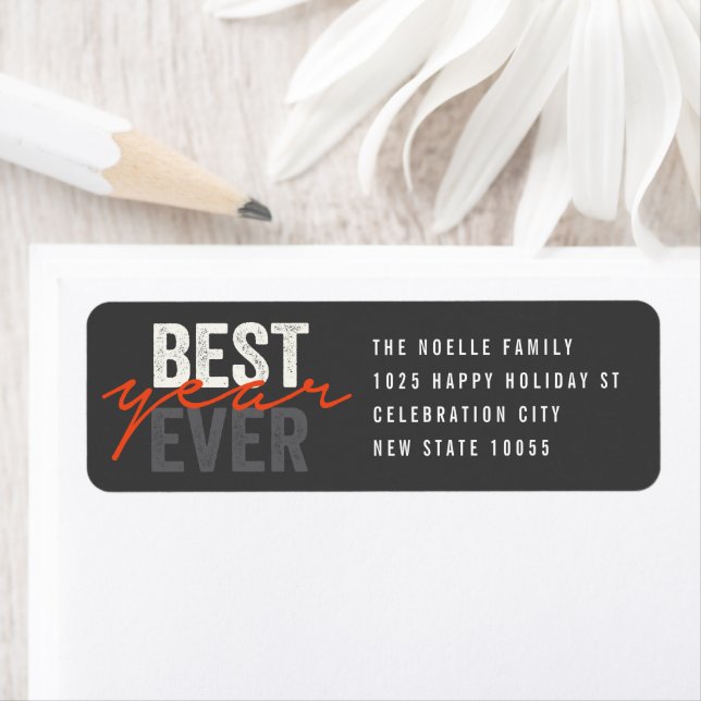 Best Year Ever Holiday New Year Address Labels (Insitu)