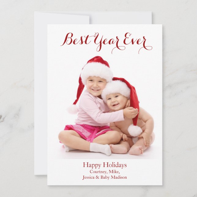 Best Year Ever Holiday Photo Card (Front)