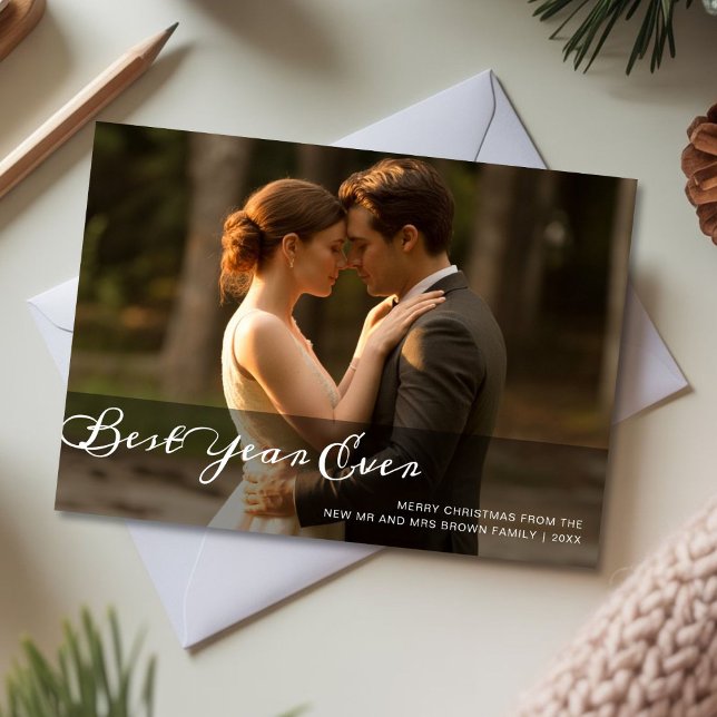 Best Year Ever Minimalist Couple Christmas Card (Creator Uploaded)