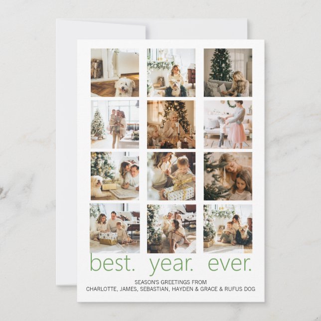Best Year Ever Photo Christmas Personalised Holiday Card (Front)