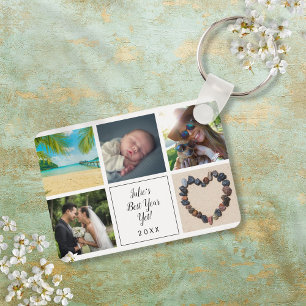 Best Year Yet Script 10 Photo Collage Key Ring