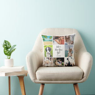 Best Year Yet Script 8 Photo Collage Cushion