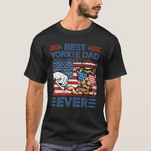 Best Yorkie Dad Ever American Flag Fathers Day T-Shirt