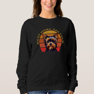 Best Yorkie Dad Ever Vintage 70s Sunset Yorkshire Sweatshirt