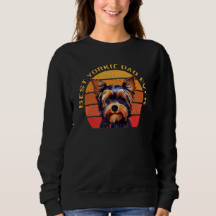 Best Yorkie Dad Ever Vintage 70s Sunset Yorkshire Sweatshirt
