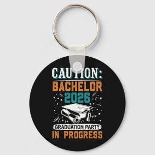 Bestanden Caution Bachelor 2026 Graduation Party G Key Ring