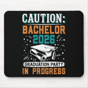 Bestanden Caution Bachelor 2026 Graduation Party G Mouse Mat