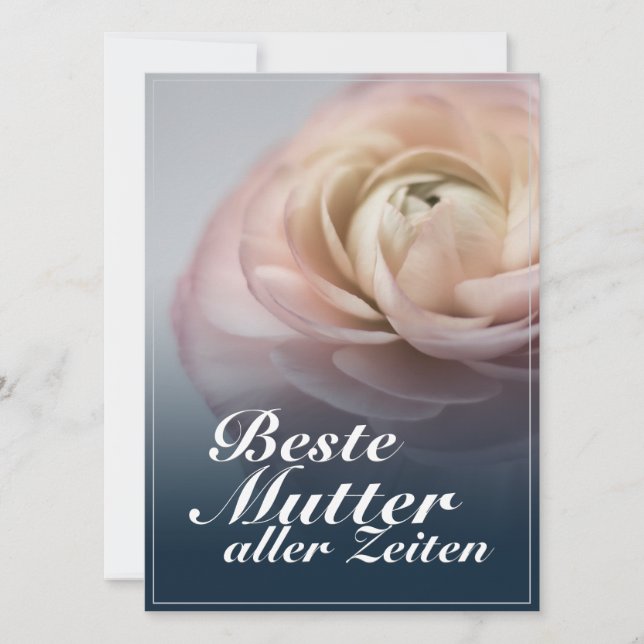 Beste Mutter aller Zeiten mit großer rosa Rose (Front)