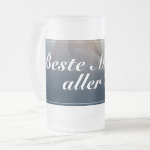 Beste Mutter aller Zeiten mit großer rosa Rose Frosted Glass Beer Mug