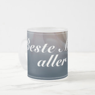 Beste Mutter aller Zeiten mit großer rosa Rose Frosted Glass Coffee Mug