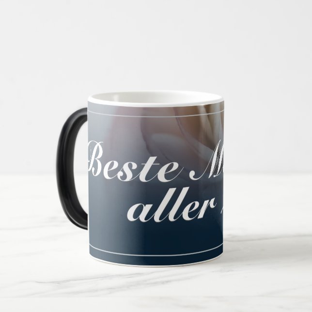 Beste Mutter aller Zeiten mit großer rosa Rose Magic Mug (Front Left)
