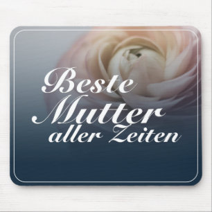 Beste Mutter aller Zeiten mit großer rosa Rose Mouse Mat