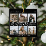 'Bestest Bestie' Friends Keepsake Photo Collage Ceramic Ornament<br><div class="desc">Let a friend know how much she means to you with this keepsake gift photo collage christmas ornament. Design features 6 of your favourite pictures of you and your best friend,  script text that reads 'Bestest Bestie',  name/s and year.</div>