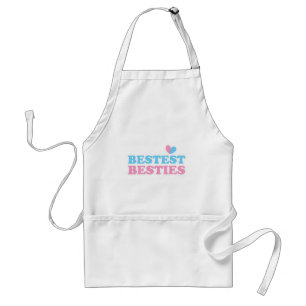 BESTEST BESTIES with cute hearts BFF best friends Standard Apron